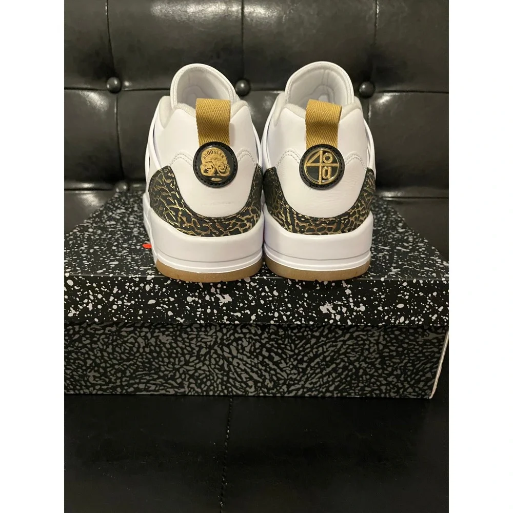 Jordan Spizike Low White Black Metallic‎ Gold